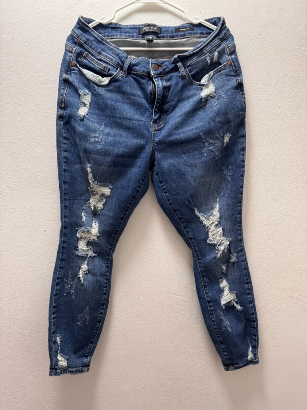 Judy Blue Distressed Dark Blue Jeggings